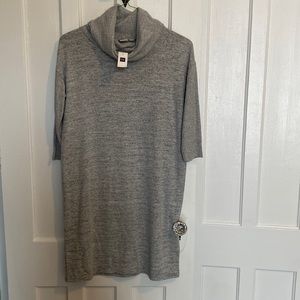 GAP sweater dress, heather gray, short sleeve, knee length, size Small, NWT